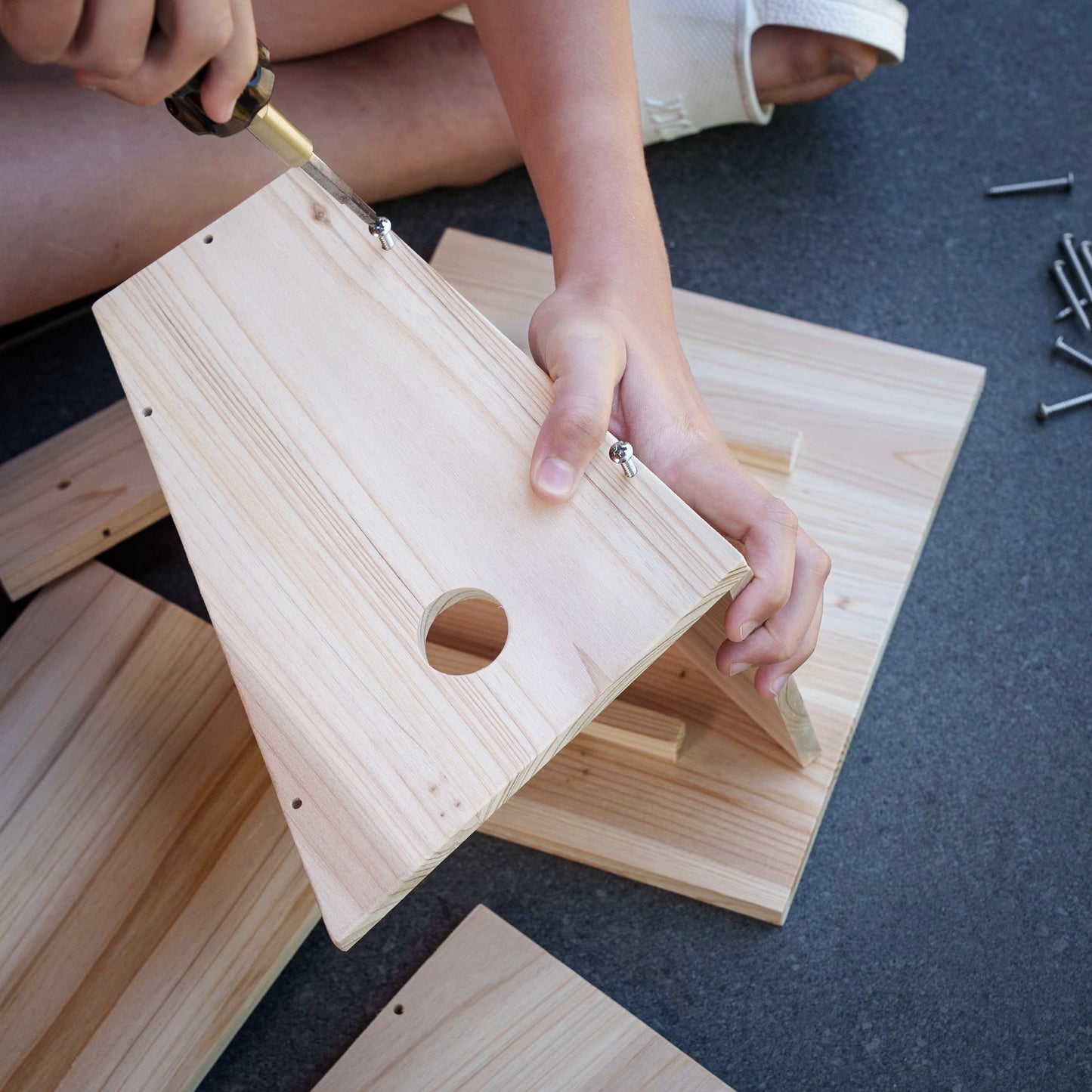 Die Spiegelburg - Vogelnistkasten Bausatz - Nature Zoom - 23172, Bastelset für Mädchen und Jungen, hochwertiges Geschenk Set aus Tannenholz zum selbst Zusammenbauen